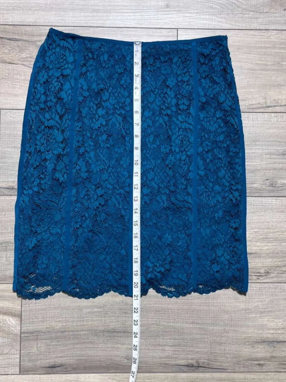 Tory Burch Womens Everett Lace Silk Lined Skirt Size  6 Winter Teal